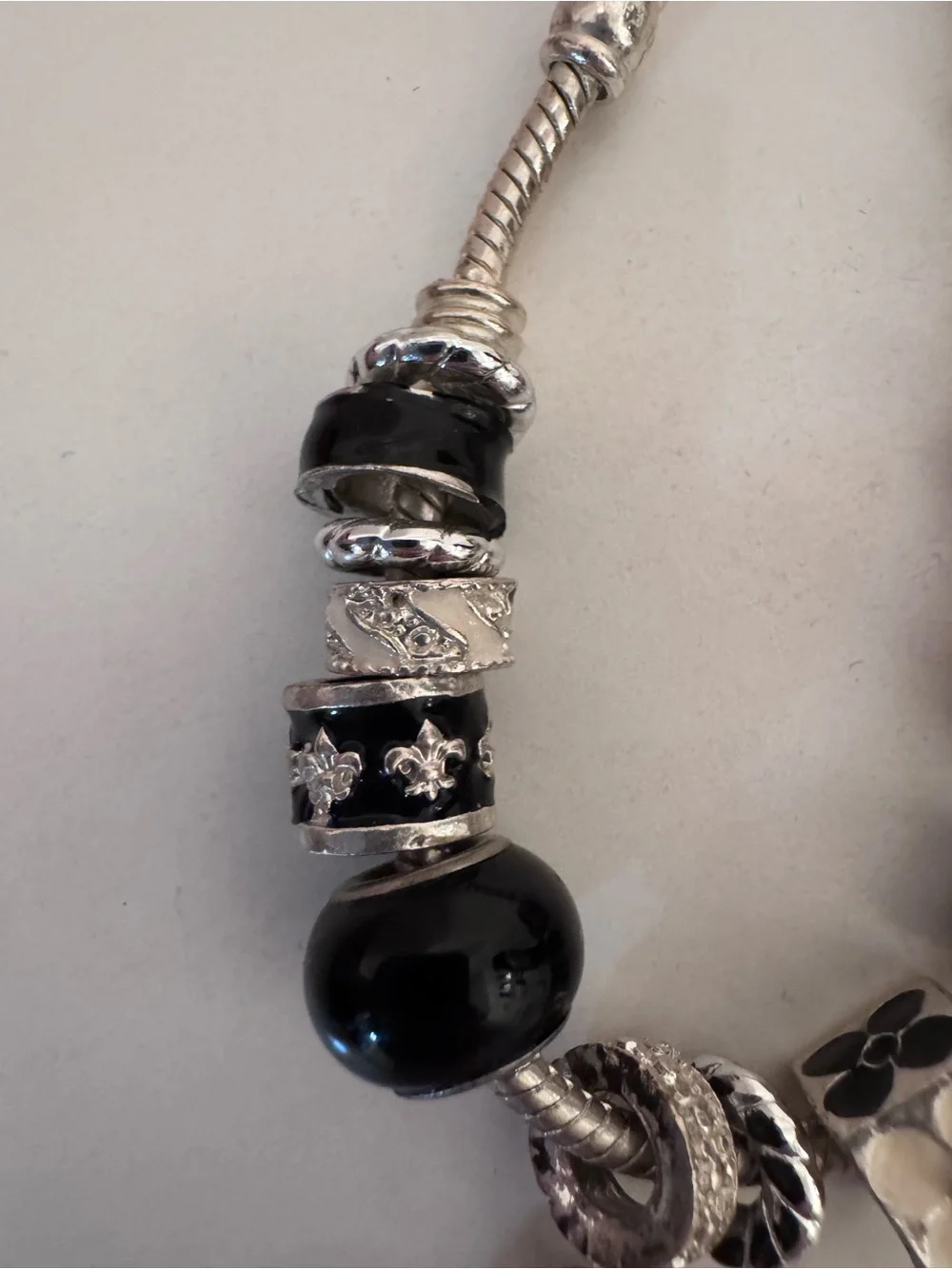 😍Silver and Black Charm Bracelet😍 WATCH - Women Accessories